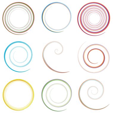 Kaligrafik spiral, girdap, dönme elementi. Helix, volta ve girdap simgesi