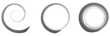 Kaligrafik spiral, girdap, dönme elementi. Helix, volute ve vortex simgesi - stok vektör illüstrasyonu, klip sanatları grafikleri