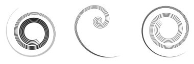 Kaligrafik spiral, girdap, dönme elementi. Helix, volute ve vortex simgesi - stok vektör illüstrasyonu, klip sanatları grafikleri