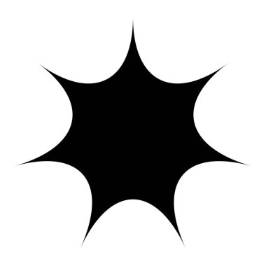 Siyah radyal yıldız patlaması, güneş patlaması benzeri element, tasarım şekli vektörü