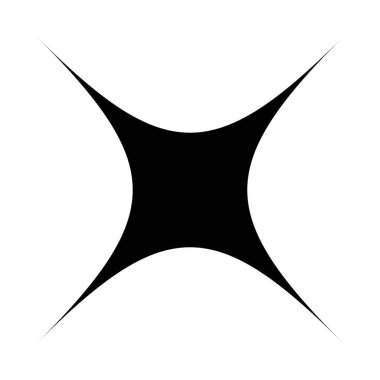 Siyah radyal yıldız patlaması, güneş patlaması benzeri element, tasarım şekli vektörü