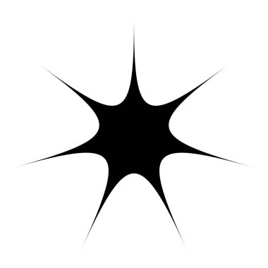 Siyah radyal yıldız patlaması, güneş patlaması benzeri element, tasarım şekli vektörü