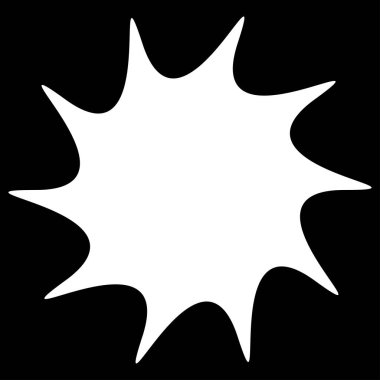 Siyah radyal yıldız patlaması, güneş patlaması benzeri element, tasarım şekli vektörü