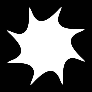 Siyah radyal yıldız patlaması, güneş patlaması benzeri element, tasarım şekli vektörü