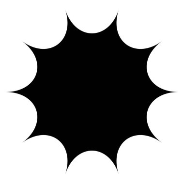 Siyah radyal yıldız patlaması, güneş patlaması benzeri element, tasarım şekli vektörü