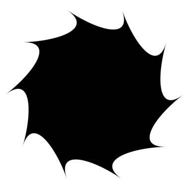 Siyah radyal yıldız patlaması, güneş patlaması benzeri element, tasarım şekli vektörü