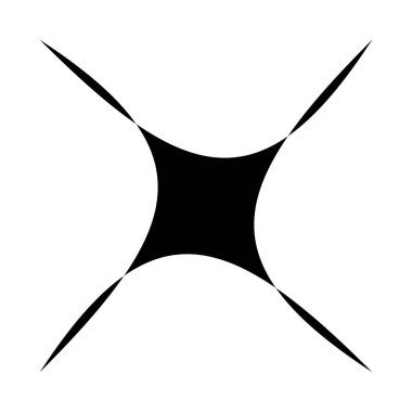 Siyah radyal yıldız patlaması, güneş patlaması benzeri element, tasarım şekli vektörü