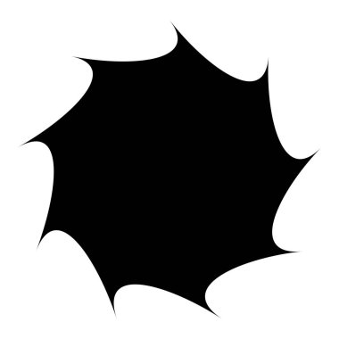 Siyah radyal yıldız patlaması, güneş patlaması benzeri element, tasarım şekli vektörü