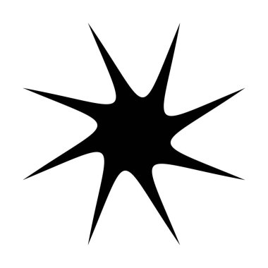 Siyah radyal yıldız patlaması, güneş patlaması benzeri element, tasarım şekli vektörü