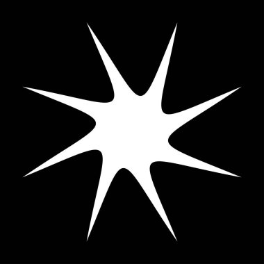 Siyah radyal yıldız patlaması, güneş patlaması benzeri element, tasarım şekli vektörü