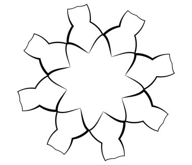 Mandala yayılıyor. Dairesel geometrik motif, simge, şekil - stok vektör çizimi, klip- sanat grafikleri