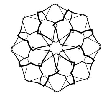 Mandala yayılıyor. Dairesel geometrik motif, simge, şekil - stok vektör çizimi, klip- sanat grafikleri
