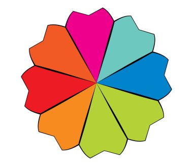 Mandala yayılıyor. Dairesel geometrik motif, simge, şekil - stok vektör çizimi, klip- sanat grafikleri