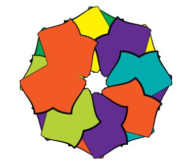 Mandala yayılıyor. Dairesel geometrik motif, simge, şekil - stok vektör çizimi, klip- sanat grafikleri