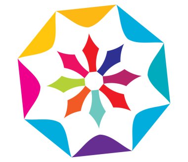 Mandala yayılıyor. Dairesel geometrik motif, simge, şekil - stok vektör çizimi, klip- sanat grafikleri