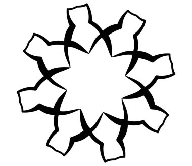 Mandala yayılıyor. Dairesel geometrik motif, simge, şekil - stok vektör çizimi, klip- sanat grafikleri