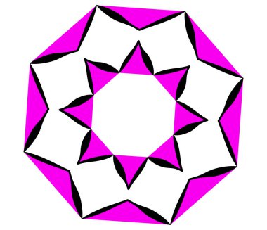 Mandala yayılıyor. Dairesel geometrik motif, simge, şekil - stok vektör çizimi, klip- sanat grafikleri