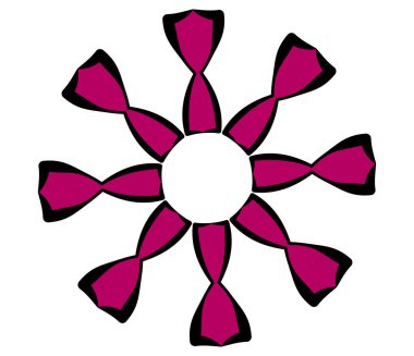 Mandala yayılıyor. Dairesel geometrik motif, simge, şekil - stok vektör çizimi, klip- sanat grafikleri