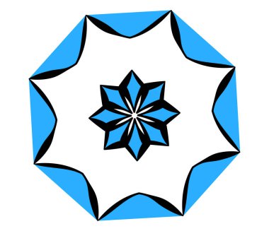 Mandala yayılıyor. Dairesel geometrik motif, simge, şekil - stok vektör çizimi, klip- sanat grafikleri