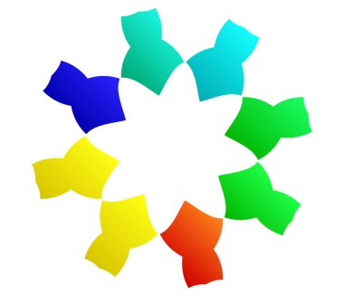 Mandala yayılıyor. Dairesel geometrik motif, simge, şekil - stok vektör çizimi, klip- sanat grafikleri