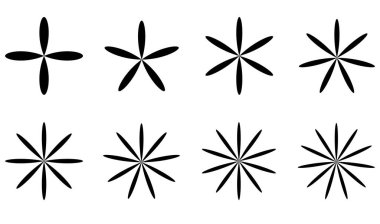 Basit çiçek yaprakları silueti, ikon ve sembol. Doğa, doğa, ekoloji ve ekoloji konsepti illüstrasyonu - stok vektör illüstrasyonu, klip sanatları grafikleri