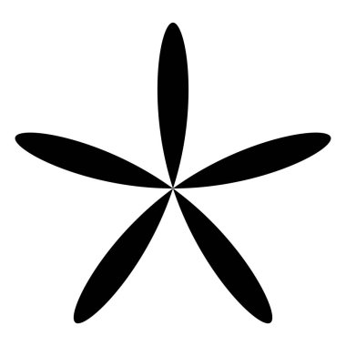 Basit çiçek yaprakları silueti, ikon ve sembol. Doğa, doğa, ekoloji ve ekoloji konsepti illüstrasyonu - stok vektör illüstrasyonu, klip sanatları grafikleri