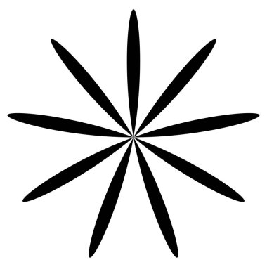 Basit çiçek yaprakları silueti, ikon ve sembol. Doğa, doğa, ekoloji ve ekoloji konsepti illüstrasyonu - stok vektör illüstrasyonu, klip sanatları grafikleri