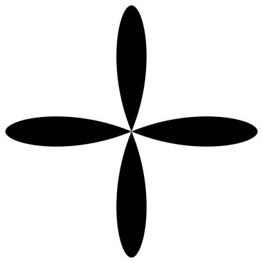 Basit çiçek yaprakları silueti, ikon ve sembol. Doğa, doğa, ekoloji ve ekoloji konsepti illüstrasyonu - stok vektör illüstrasyonu, klip sanatları grafikleri