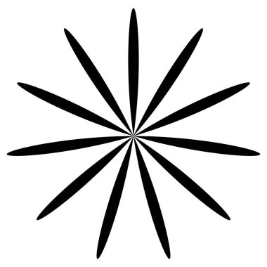 Basit çiçek yaprakları silueti, ikon ve sembol. Doğa, doğa, ekoloji ve ekoloji konsepti illüstrasyonu - stok vektör illüstrasyonu, klip sanatları grafikleri