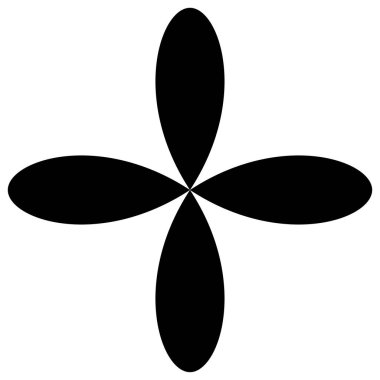 Basit çiçek yaprakları silueti, ikon ve sembol. Doğa, doğa, ekoloji ve ekoloji konsepti illüstrasyonu - stok vektör illüstrasyonu, klip sanatları grafikleri