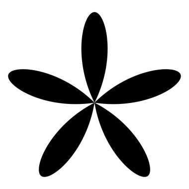 Basit çiçek yaprakları silueti, ikon ve sembol. Doğa, doğa, ekoloji ve ekoloji konsepti illüstrasyonu - stok vektör illüstrasyonu, klip sanatları grafikleri