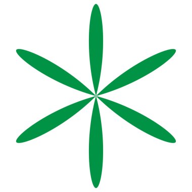 Basit çiçek yaprakları silueti, ikon ve sembol. Doğa, doğa, ekoloji ve ekoloji konsepti illüstrasyonu - stok vektör illüstrasyonu, klip sanatları grafikleri