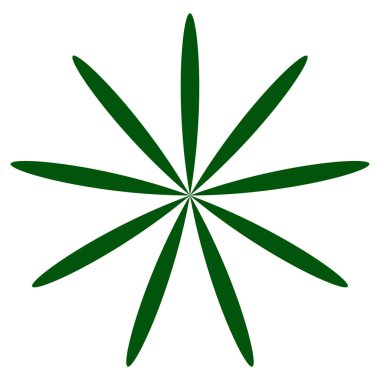 Basit çiçek yaprakları silueti, ikon ve sembol. Doğa, doğa, ekoloji ve ekoloji konsepti illüstrasyonu - stok vektör illüstrasyonu, klip sanatları grafikleri