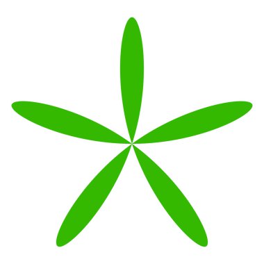 Basit çiçek yaprakları silueti, ikon ve sembol. Doğa, doğa, ekoloji ve ekoloji konsepti illüstrasyonu - stok vektör illüstrasyonu, klip sanatları grafikleri