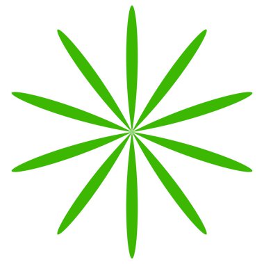 Basit çiçek yaprakları silueti, ikon ve sembol. Doğa, doğa, ekoloji ve ekoloji konsepti illüstrasyonu - stok vektör illüstrasyonu, klip sanatları grafikleri