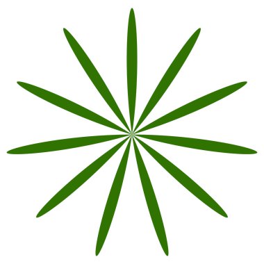 Basit çiçek yaprakları silueti, ikon ve sembol. Doğa, doğa, ekoloji ve ekoloji konsepti illüstrasyonu - stok vektör illüstrasyonu, klip sanatları grafikleri