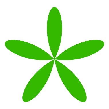 Basit çiçek yaprakları silueti, ikon ve sembol. Doğa, doğa, ekoloji ve ekoloji konsepti illüstrasyonu - stok vektör illüstrasyonu, klip sanatları grafikleri