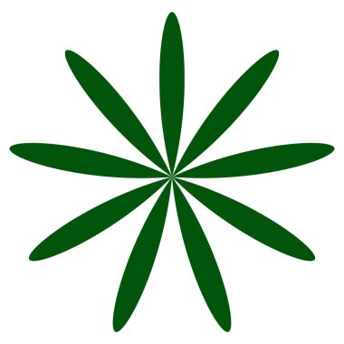 Basit çiçek yaprakları silueti, ikon ve sembol. Doğa, doğa, ekoloji ve ekoloji konsepti illüstrasyonu - stok vektör illüstrasyonu, klip sanatları grafikleri