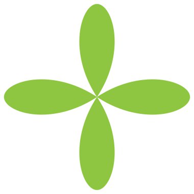 Basit çiçek yaprakları silueti, ikon ve sembol. Doğa, doğa, ekoloji ve ekoloji konsepti illüstrasyonu - stok vektör illüstrasyonu, klip sanatları grafikleri