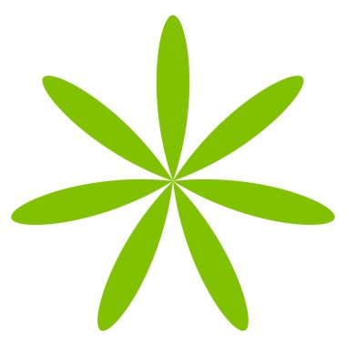 Basit çiçek yaprakları silueti, ikon ve sembol. Doğa, doğa, ekoloji ve ekoloji konsepti illüstrasyonu - stok vektör illüstrasyonu, klip sanatları grafikleri