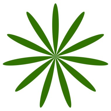 Basit çiçek yaprakları silueti, ikon ve sembol. Doğa, doğa, ekoloji ve ekoloji konsepti illüstrasyonu - stok vektör illüstrasyonu, klip sanatları grafikleri