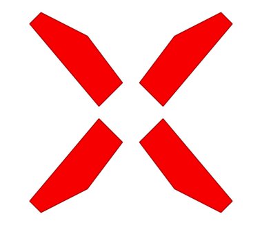 Kırmızı X işareti, şekil, harf. Crosshair, hedef işareti, reticle konsept simgesi - stok vektör illüstrasyonu, klip- art grafikleri