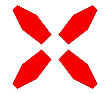 Kırmızı X işareti, şekil, harf. Crosshair, hedef işareti, reticle konsept simgesi - stok vektör illüstrasyonu, klip- art grafikleri