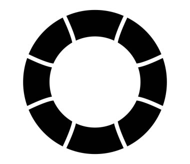 Dairesel, daire şeklinde pasta grafiği bilgisi, sunum elemanı. Bölünmüş, bölünmüş daire şekli - stok vektör illüstrasyonu, klip- sanat grafikleri