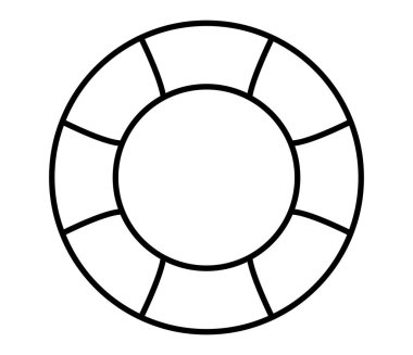 Dairesel, daire şeklinde pasta grafiği bilgisi, sunum elemanı. Bölünmüş, bölünmüş daire şekli - stok vektör illüstrasyonu, klip- sanat grafikleri