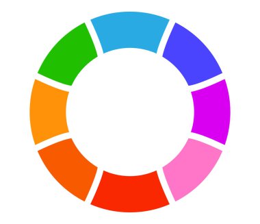 Dairesel, daire şeklinde pasta grafiği bilgisi, sunum elemanı. Bölünmüş, bölünmüş daire şekli - stok vektör illüstrasyonu, klip- sanat grafikleri