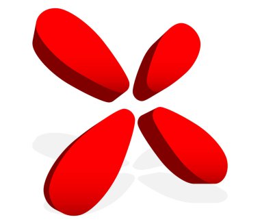 Kırmızı X işareti, şekil, harf. Crosshair, hedef işareti, reticle konsept simgesi - stok vektör illüstrasyonu, klip- art grafikleri