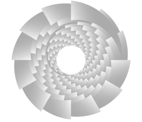 抽象幾何学的サークル リングのデザイン要素 円形で同心円状 渦巻き 渦巻き 渦の形 アイコン シンボル 株式ベクトルイラスト クリップアートグラフィック — ストックベクタ