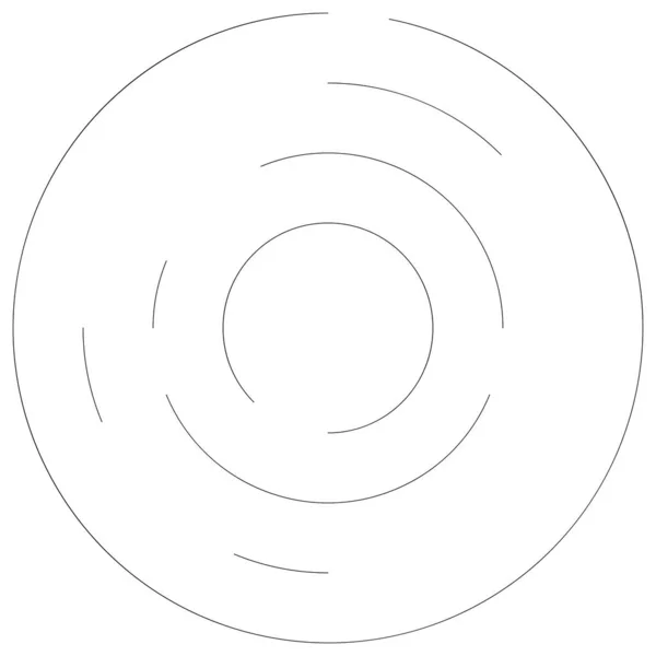 Radiella Utstrålande Cirkulära Koncentriska Linjer Vektorelement — Stock vektor