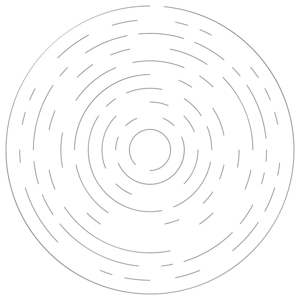 Radial Radiante Circular Linhas Concêntricas Elemento Vetor — Vetor de Stock